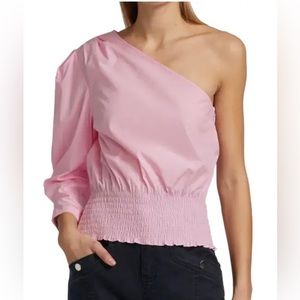 NWT Derek Lam 10 Crosby Fargo One-Shoulder Cotton Blouse - Size 8